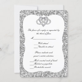 Silver Glitter Infinity Heart Response Kaart