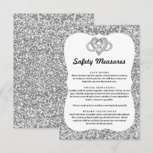 Silver Glitter Infinity Heart Safety Maatregelen Informatiekaartje