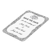 Silver Glitter Infinity Heart sparen de Datum Magn Magneet (Linkerzijde)