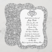Silver Glitter Infinity Heart Vrijgezellenfeest ui Kaart (Voorkant / Achterkant)