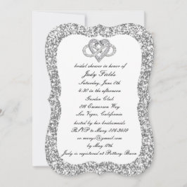 Silver Glitter Infinity Heart Vrijgezellenfeest ui Kaart