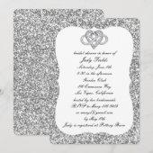 Silver Glitter Infinity Heart Vrijgezellenfeest ui Kaart (Voorkant / Achterkant)