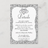 Silver Glitter Infinity Heart Weddenschap Details Informatiekaartje (Voorkant)