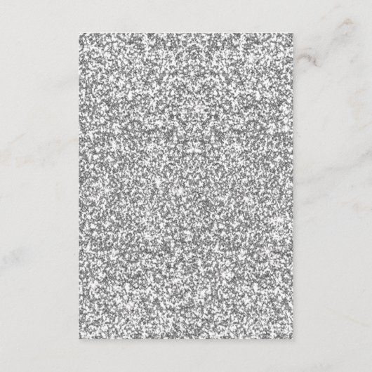 Silver Glitter Infinity Heart Weddenschap Details Informatiekaartje (Achterkant)