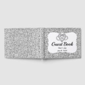 Silver Glitter Infinity Heart Wedding Guestbook Gastenboek (Volledig)