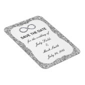 Silver Glitter Infinity Save the Date Magnet Magneet (Rechterzijde)