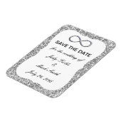 Silver Glitter Infinity Save the Date Magnet Magneet (Linkerzijde)