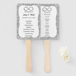 Silver Glitter Infinity Trouwprogramma Fans Handwaaier