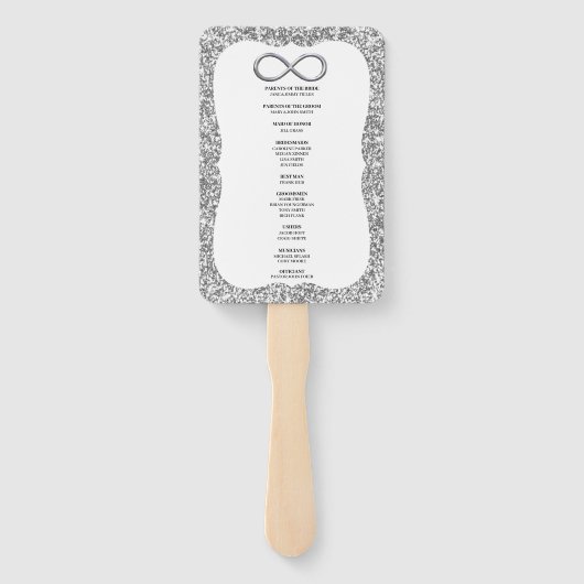 Silver Glitter Infinity Trouwprogramma Fans Handwaaier (Achterkant)