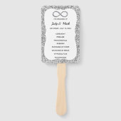 Silver Glitter Infinity Trouwprogramma Fans Handwaaier (Voorkant)