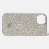 Silver Glitter INITIALEN Glam Luxury Modern Cool Case-Mate iPhone Case (Achterkant (horizontaal))
