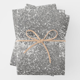 Silver Glitter Inpakpapier Vel