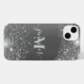 Silver Glitter iPhone Hoesje (Achterkant horizontaal)