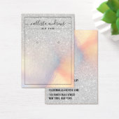 Silver Glitter Iridescent Earring Display Kaart (Bureau)