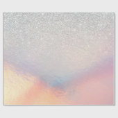 Silver Glitter Iridescent Holographic Gradient Cadeaupapier (Vlak)
