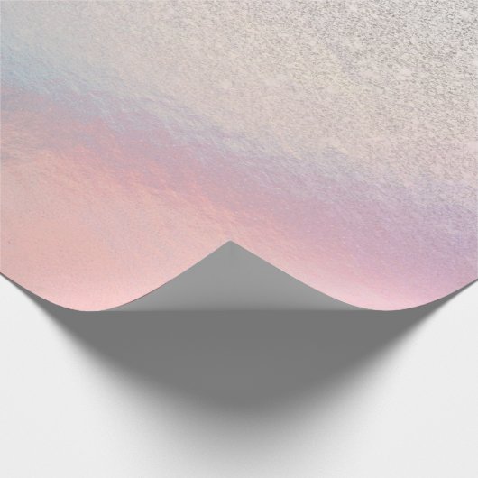 Silver Glitter Iridescent Holographic Gradient Cadeaupapier (Hoek)
