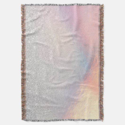 Silver Glitter Iridescent Holographic Gradient Deken (Voorkant Verticaal)