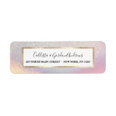 Silver Glitter Iridescent Holographic Gradient Etiket (Voorkant)