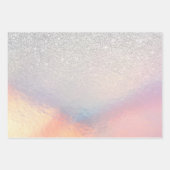 Silver Glitter Iridescent Holographic Gradient Inpakpapier Vel (Voorkant 3)
