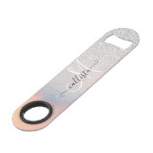 Silver Glitter Iridescent Holographic Gradient Speed Flessenopener (Voorkant Gekanteld)