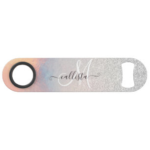 Silver Glitter Iridescent Holographic Gradient Speed Flessenopener
