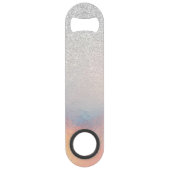 Silver Glitter Iridescent Holographic Gradient Speed Flessenopener (Achterkant)