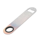 Silver Glitter Iridescent Holographic Gradient Speed Flessenopener (Achterkant Gekanteld)