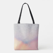 Silver Glitter Iridescent Holographic Gradient Tote Bag (Achterkant)