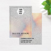Silver Glitter Iridescent Logo Veroorbaar beeldsch Visitekaartje (Bureau)