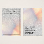 Silver Glitter Iridescent Sleutelhanger Display Ca Visitekaartje (Voorkant /achterkant)