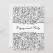Silver Glitter & Jewel Engagement Party nodigt uit Kaart (Voorkant)