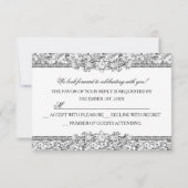 Silver Glitter & Jewel Engagement Party RSVP Kaart (Achterkant)