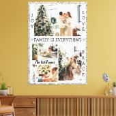 Silver Glitter Joy Love Peace Family Name & Photo Canvas Afdruk (Insitu (Woonkamer))