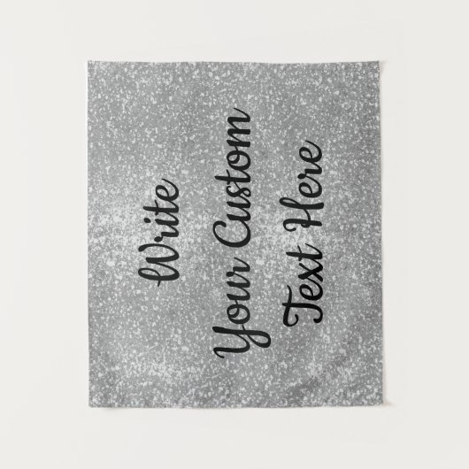 Silver Glitter Jubileum Backdrop Photo Booth Wandkleed (Voorkant)