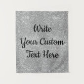 Silver Glitter Jubileum Backdrop Photo Booth Wandkleed (Voorkant)