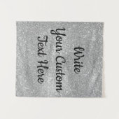 Silver Glitter Jubileum Backdrop Photo Booth Wandkleed (Voorkant (horizontaal))