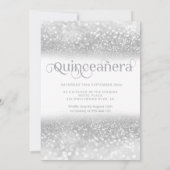 Silver glitter jurk ombre tiara Quinceañera Invi Kaart (Achterkant)