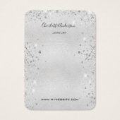 Silver glitter-kaart voor sierjuwelen visitekaartje (Voorkant)