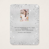 Silver glitter-kaart voor sierjuwelen visitekaartje (Achterkant)