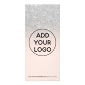 Silver glitter kalligraphy hair makeuup price reclamekaart (Achterkant)