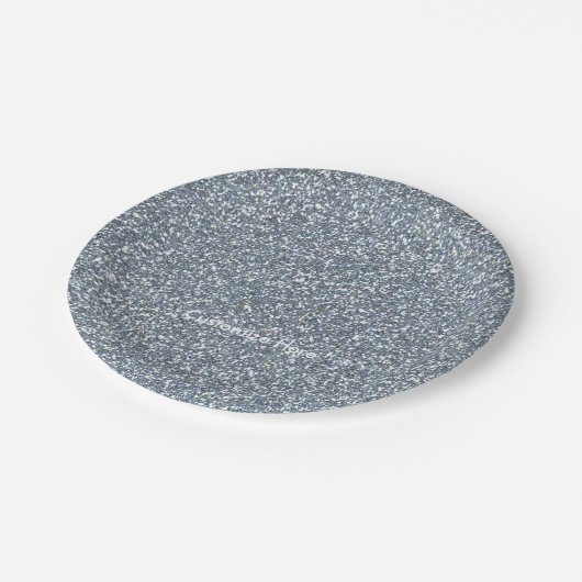 Silver Glitter kerstfeestdag Borden Papieren Bordje (Gekanteld)