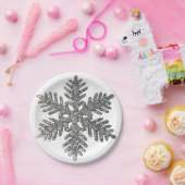 Silver Glitter-kerstfeestdag Papieren Bordje (Feest)