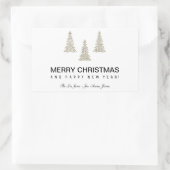 Silver Glitter Kerstmis Rechthoekige Sticker (Tas)