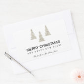 Silver Glitter Kerstmis Rechthoekige Sticker (Envelop)