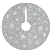 Silver Glitter-kerststerren Snowflakes-patroon Kerstboom Rok (Voorkant)