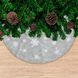 Silver Glitter-kerststerren Snowflakes-patroon Kerstboom Rok