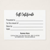 Silver Glitter-kerstversieringscertificaat Visitekaartje (Achterkant)