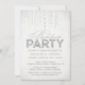 Silver Glitter Kijk Bachelorette Party Uitnodiging (Voorkant)