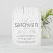 Silver Glitter Kijk Bridal Shower Uitnodiging (Staand voorkant)