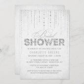 Silver Glitter Kijk Bridal Shower Uitnodiging (Voorkant / Achterkant)